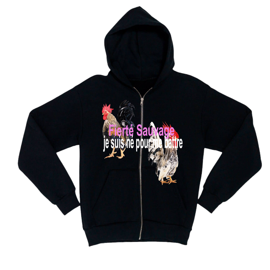 Fierte Sauvage Black Zip-Up Hoodie