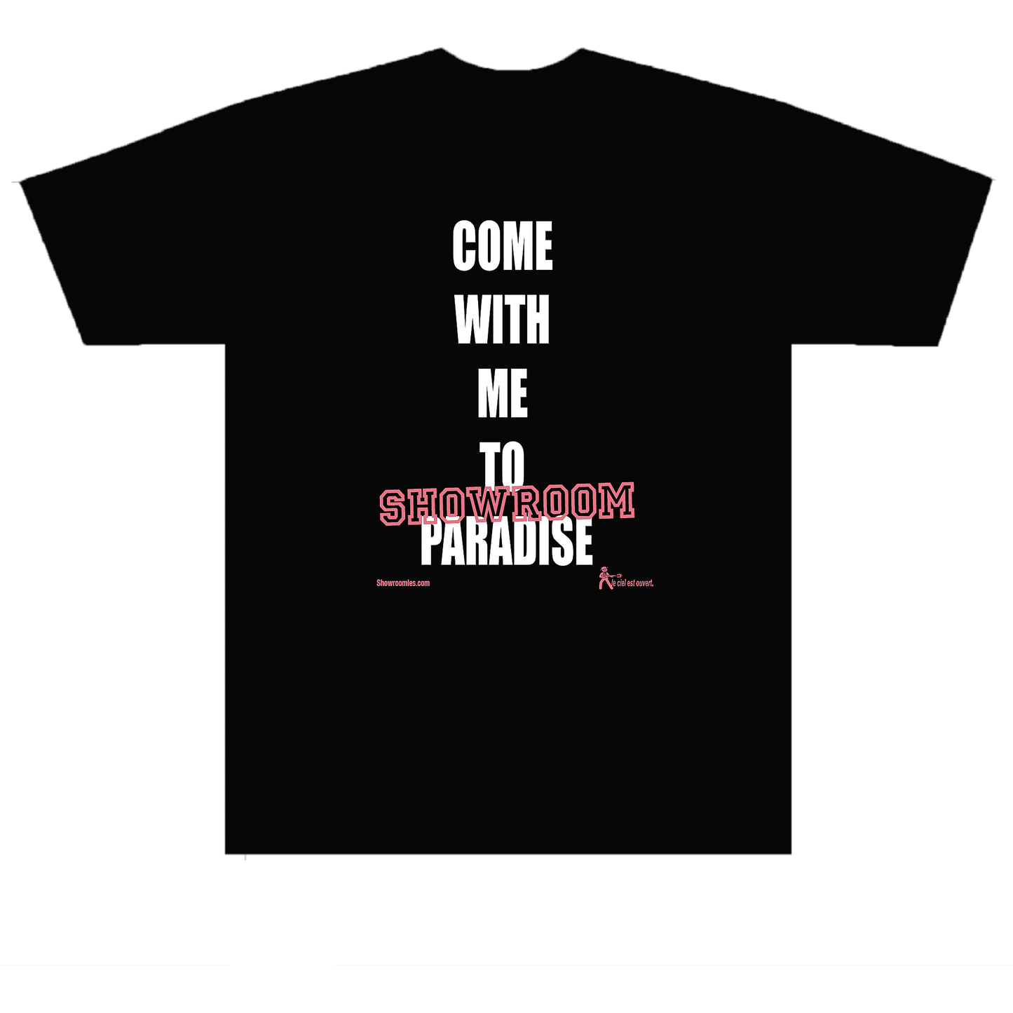 Paradise Reverse Print Black Tee